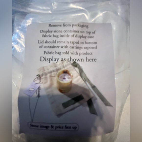 NWT Luna Norte Mother of Pearl Heart Studs with Banded Calcite Box Case & Pouch - Picture 7 of 11